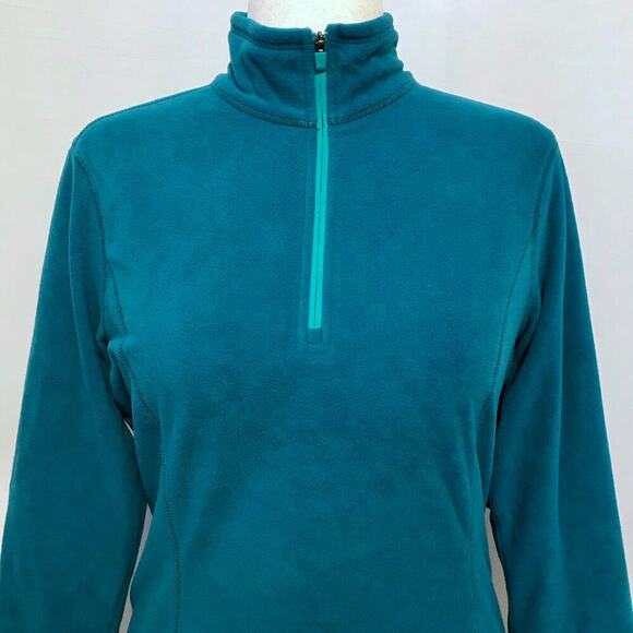 Eddie Bauer NWT Teal Quarter Zip Fleece Women M - Picture 2 of 9